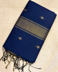 Maheshwari Cotton Saree with Gold Zari Border and Butta