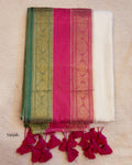 Mulmul Cotton Saree with Contrast Zari Border (120 count) – Vishu Drapes Edit Pink