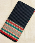 Narayanpet Mercerized Cotton Saree with Zari Lines and Rudraksha Border