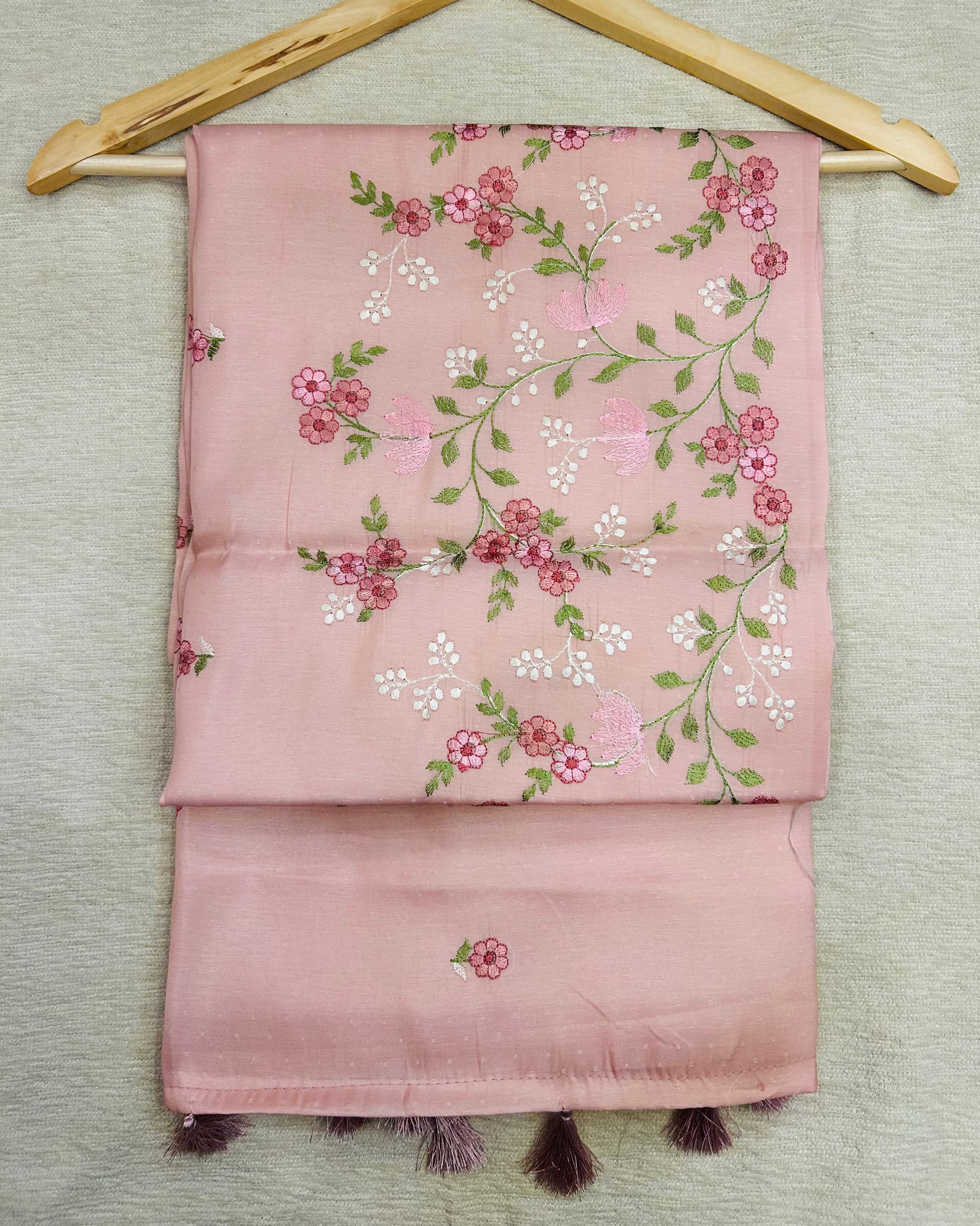 Organza Saree with Floral Embroidery