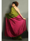Pure Khadi Cotton Saree – Handloom Soft Breathable Everyday Wear_Green