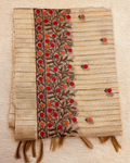 Tissue Silk Saree with Red (small) Floral Thread Embroidery